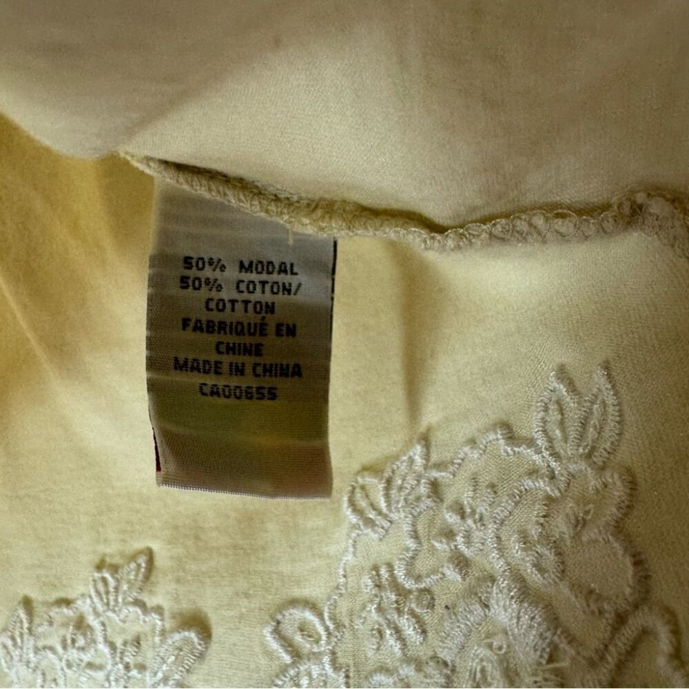 Rw&co tank top floral embroidered yellow white boho tropical flowers tan summer - Picture 8 of 10